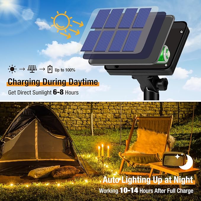 4 Pack Solar String Lights Outdoor 132FT 320 LED Warm White Copper Wire Fairy Lights Waterproof 8 Modes for Garden Tree Wedding Party Decor