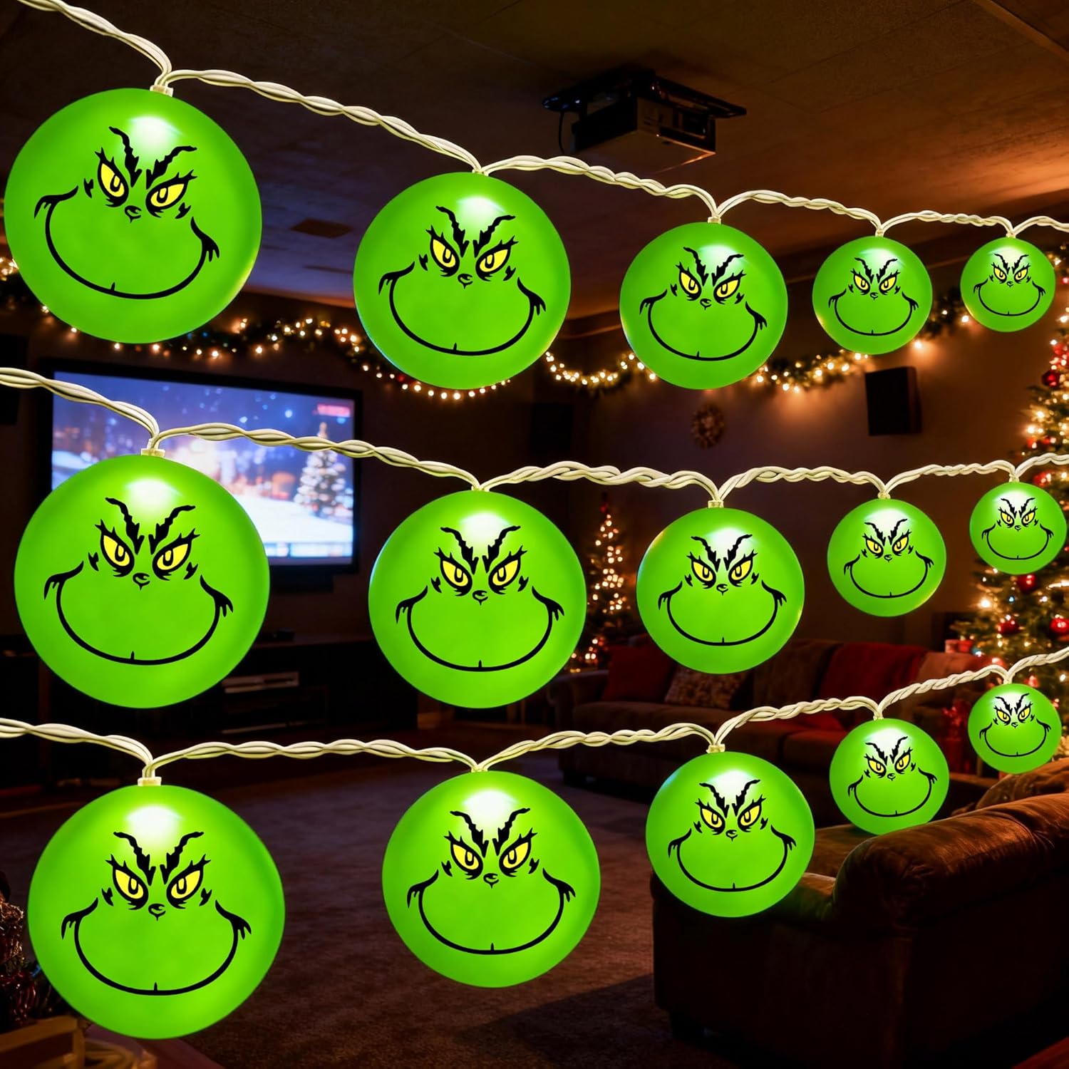 Green Christmas Lights, 30 Led 10 Ft Battery/Usb Powered String Lights, Christmas Tree Decorations For Home Garden Indoo