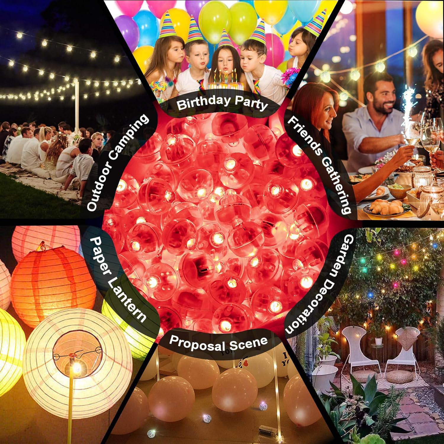 Red Led Balloon Lights, 100Pcs Mini Round Balls Lights Long Standby Time Flash Ball Lights For Balloon Paper Lantern Led