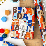 Happy Birthday Wrapping Paper Roll, Colorful Kraft Birthday Gift Wrap For Men Boys Girls Women 17 In X 16.5 Ft
