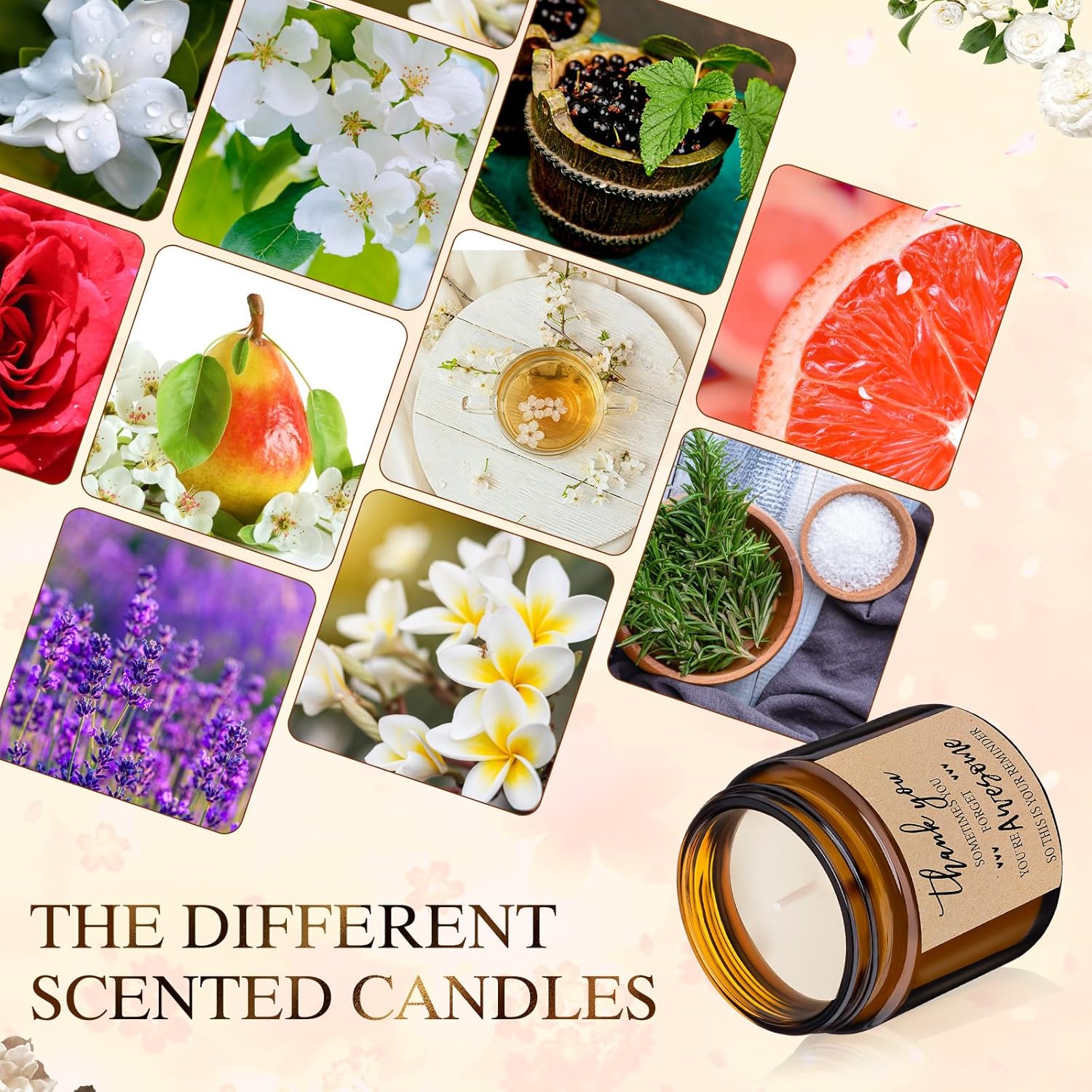 20 Pcs Thank You Gifts Candles 3.5 Oz Employee Appreciation Inspirational Scented Soy Wax Candle Thank You Gift Christmas Gifts For Coworker Women Volunteer Teacher(Grateful,Brown)