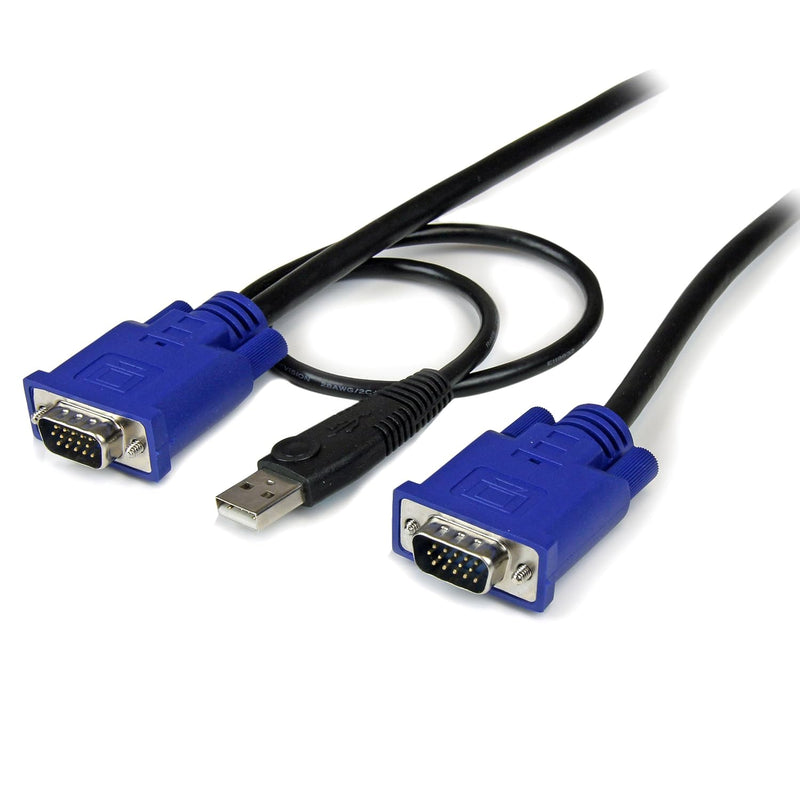 10 Ft Ultra Thin Usb Vga 2-In-1 Kvm Cable - Vga Kvm Cable - Usb Kvm Cable - Kv