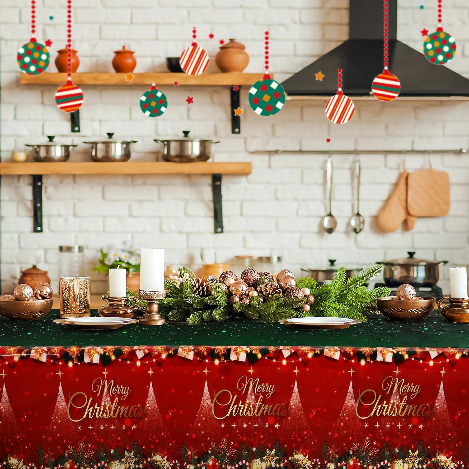 10 Pcs Christmas Plastic Tablecloth Disposable Christmas Party Tablecloth Decorations 54 X 108 Inch Snowflakes Waterproof Plastic Rectangular Table Cover For Merry Christmas Part