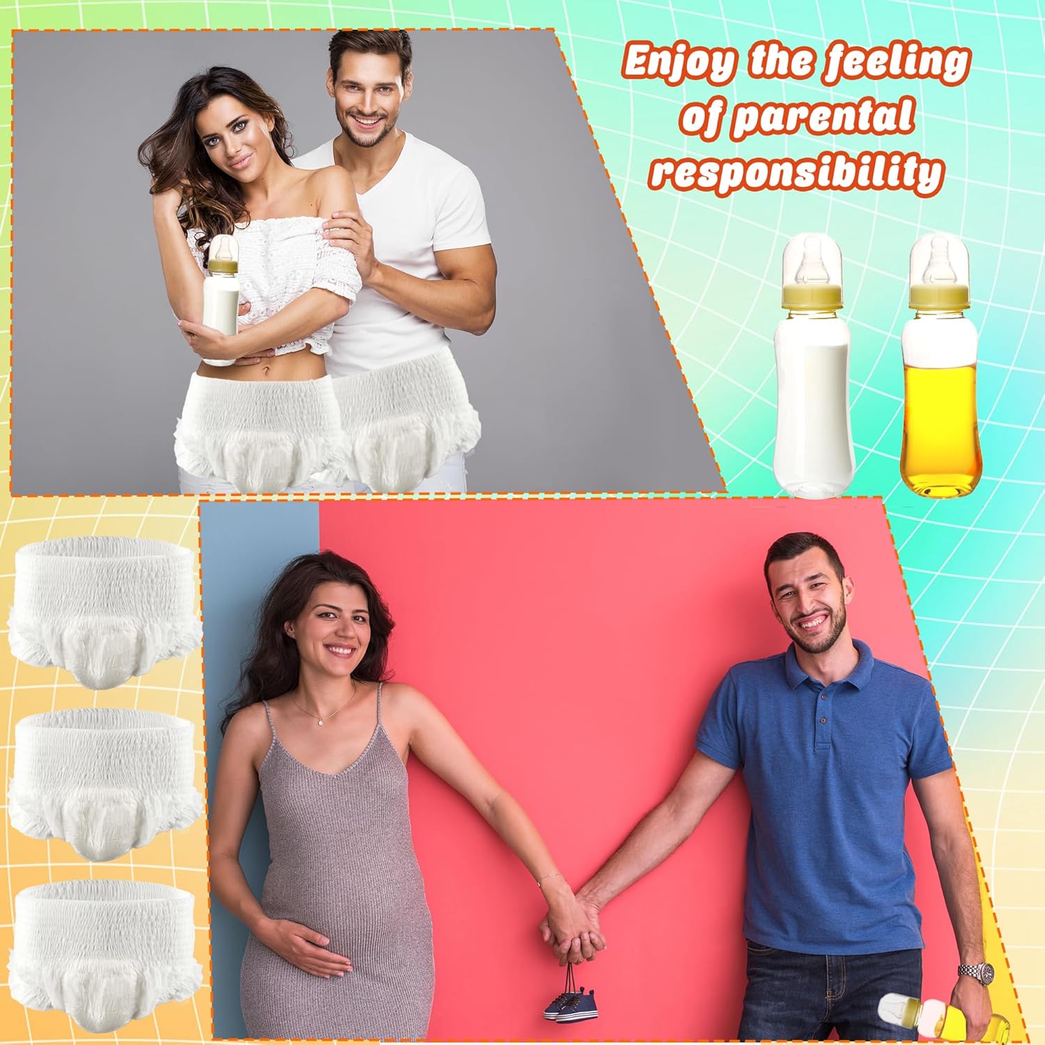 16 Sets Funny Bottle Chug Baby Shower Games Include Diapers Changing Race Plastic Baby Bottles Bulk Shower Gender Reveal Games Gifts Decoration For Adults Boys Girls