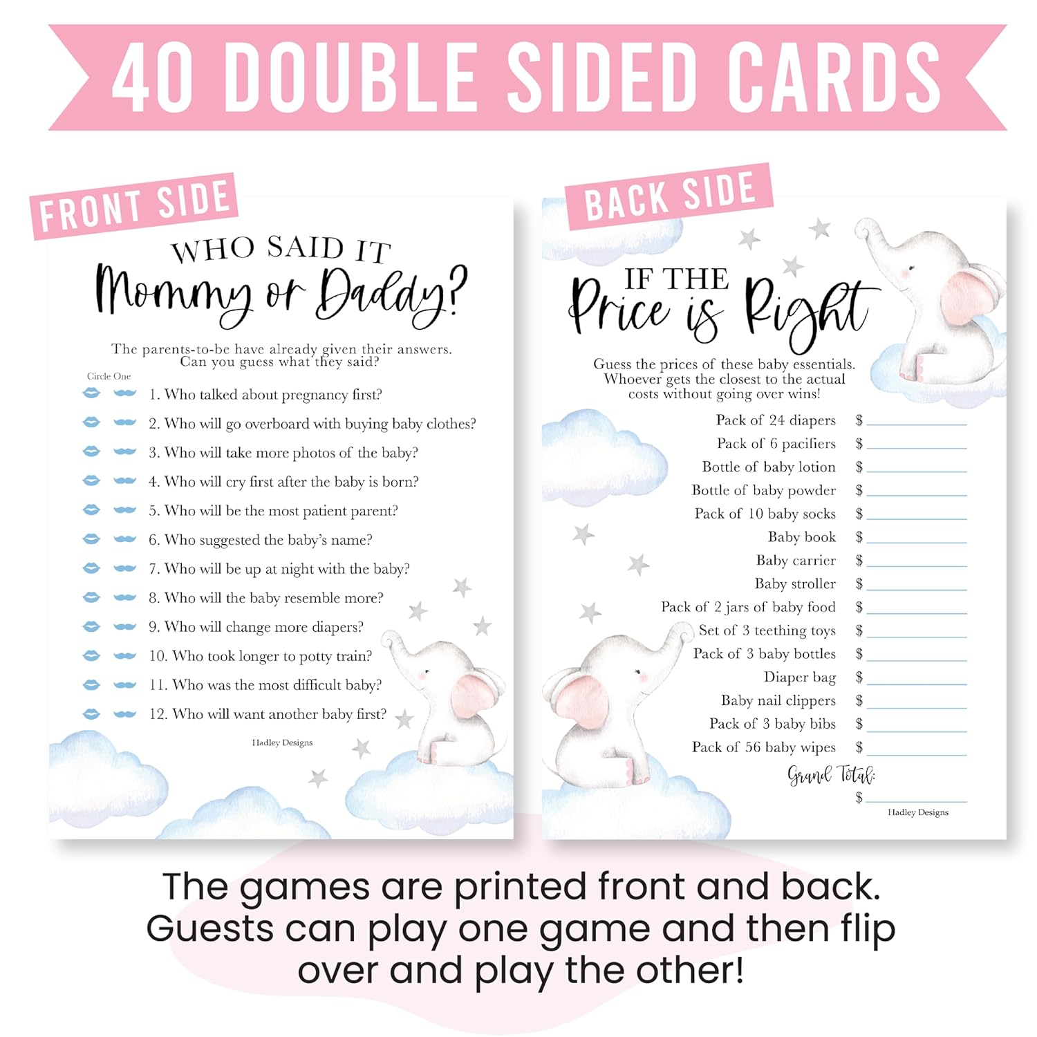 40 Elephant Baby Shower Games Boy-Baby Shower Bingo Games, Guess Who Mommy Or Daddy Baby Shower Game, The Price Is Right Baby Shower Game, Hilarious Baby Shower Games Dad Jokes