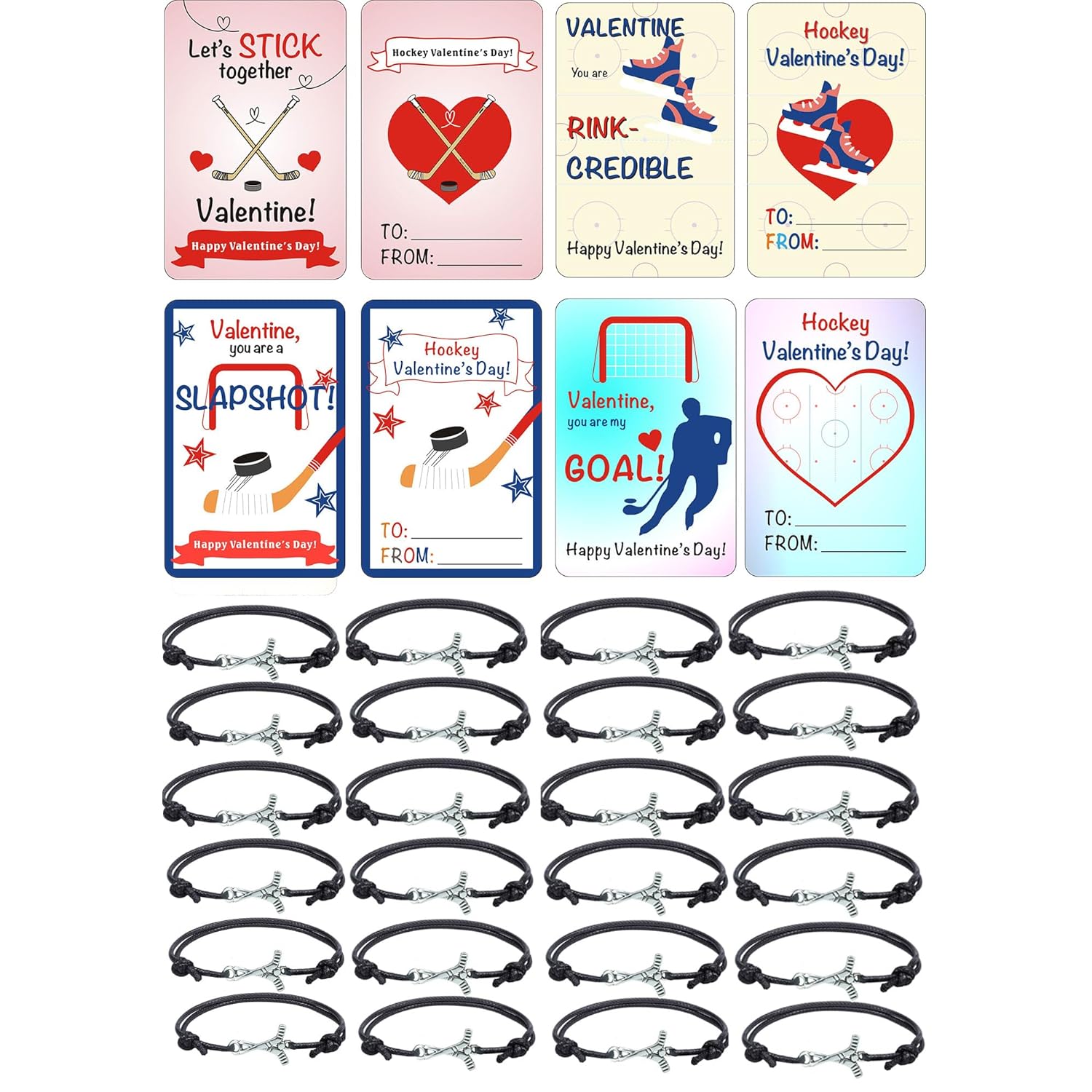 Hockey Valentines Cards For Classroom Exchange Prizes 24 Pcs Sports Ball Gifts Valentines Day Cards For School Hockey