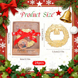 24Pcs Christmas Bottle Openers For Guest Christmas Wreath Bottle Openers Holiday Party Favors Gifts For Baby Shower Wedding Party Souvenirs(Gold Wreath)