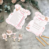 61 Pcs Baby Shower Game Set, Included Predictions Advice, Mommy Or Daddy, Gender Reveal Supplies, 1 Don'T Say Baby Sign 20 Pencils 20 Clothespin, Pink Bear Baby Shower Party Decorations