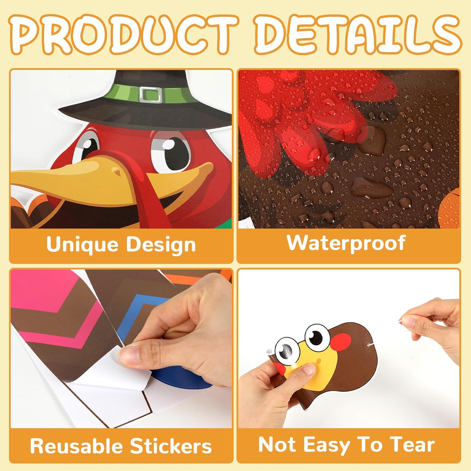 Thanksgiving Party Games For Kids Pin The Tail On The Turkey Poster Fall Festival Games Activities With 24 Feather Stickers For Family School Thanksgiving Party Favors Decorations Supplies
