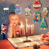 Merry Chrismukka Hanging Swirls Decorations 20 Pcs Christmas Xmas Hanukkah Hanging Ceiling Streamers Swirls For Home Indoor Outdoor Holiday Party Decorations Supplies