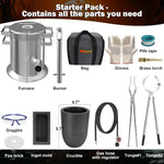 6Kg Melting Furnace Kit, Stainless Steel Foundry With Crucible Tongs, Ingot Mold, Goggles, Gloves, Carry Bag, Ideal For Smelting Silver, Copper, And Aluminum, Metal Recycling Casting Tool