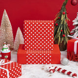 Reversible Wrapping Paper - Mini Roll - 17 Inch X 33 Feet - Red And Polka Dot Design For Birthday, Holiday, Wedding, Baby Shower