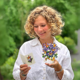 Pop Up Cards, Mini Lavender & Butterflies, 6 Inch Mini Sized Forever Flower Bouquet 3D Popup Greeting Card, Birthday Cards, Thank You Card, Teacher Gifts, Blank Notecard & Envelope