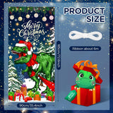 Christmas Dinosaur Door Cover Large Dinosaur Merry Christmas Door Banner Decorations Funny Winter Hanging Welcome Backdrop Yard Sign For Xmas New Year Holiday Indoor Outdoor Party Supplies 73X36Inch