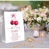 Dont Say Baby Baby Shower Game, Cherry Sign And 50 Clothespins, Baby Shower Game, Gender Reveal Games, Gender Reveal Neutral Decorations, Centerpiece Party Decorations, Gender Neutral Baby Gift,11