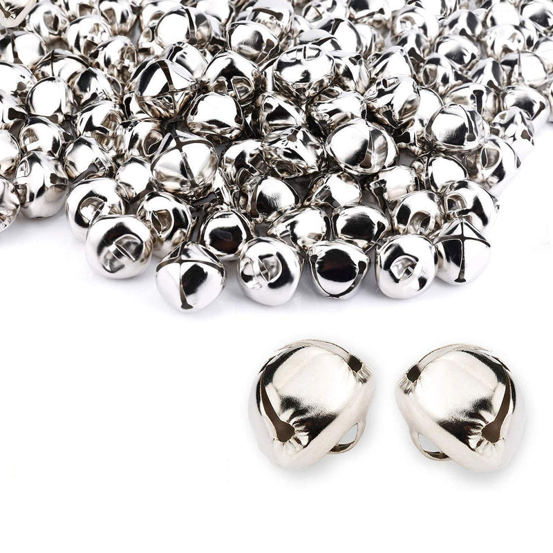 120 Pcs 1 Inch/25 Mm Christmas Silver Jingle Bells