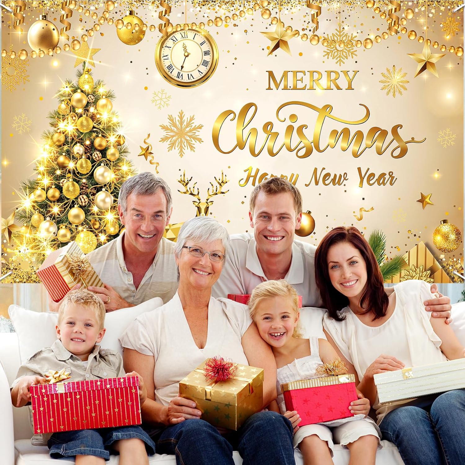 Purple Merry Christmas Banner Happy New Year Decoration Banner Merry Christmas Xmas Tree Snowflake Backdrop Christmas Party Decoration Winter Holiday Party Supply