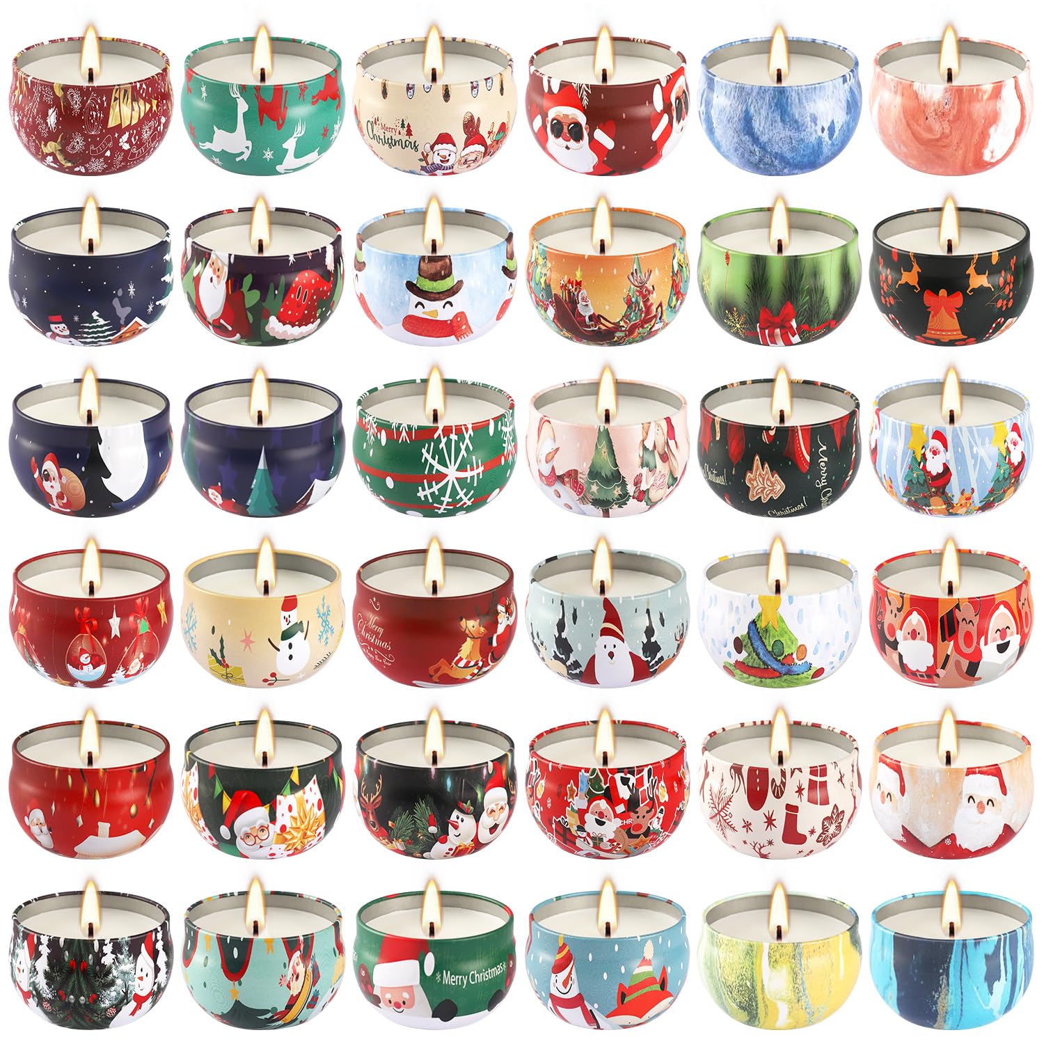 36 Pack Christmas Scented Candles,Candvent Calendar 2025,Gift Set 2.5Oz Strong Fragrance Jar Candles,For Home Scented Decoration Birthday Valentine'Sday