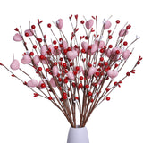 Valentine’S Day Decorations 6 Pack Valentines Day Picks Berry Stems With Pink Hearts For Valentine Decor Anniversary Wedding Decorations (Red/Pink)