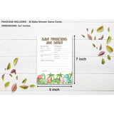 Baby Shower Games For Boys Girls, Dinosaur Baby Predictions And Advice For Baby Shower, Tropical Dino Baby Shower/Gender Reveal Parties Decorations, 5" X 7" Double-Sided Cards(30 Games)-C02