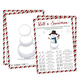 Roll A Snowman Game, Christmas Party Games, Christmas Dice Game, Christmas Party Supplies, For Christmas Activities & Family Party Games, Winter Activity, 25 Game Cards-1