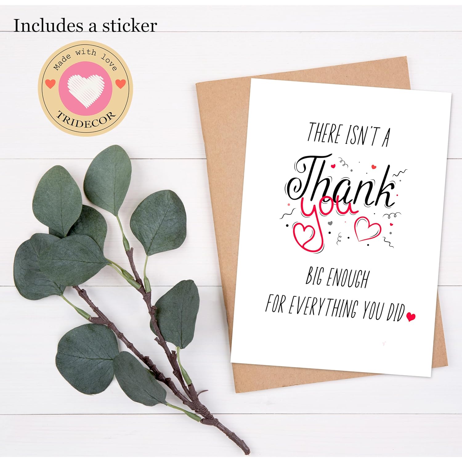 Thank You Card – Simple Cute Gratitude Card With Envelope, 5"X7" Folded Thankful, Blank Inside Greeting Card For Teacher, Boss, Coworker, Mom, Dad, Friend, Him, Her, Doctor, Mom, Dad, Bridesmaids, Groomsmen