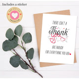 Thank You Card – Simple Cute Gratitude Card With Envelope, 5"X7" Folded Thankful, Blank Inside Greeting Card For Teacher, Boss, Coworker, Mom, Dad, Friend, Him, Her, Doctor, Mom, Dad, Bridesmaids, Groomsmen