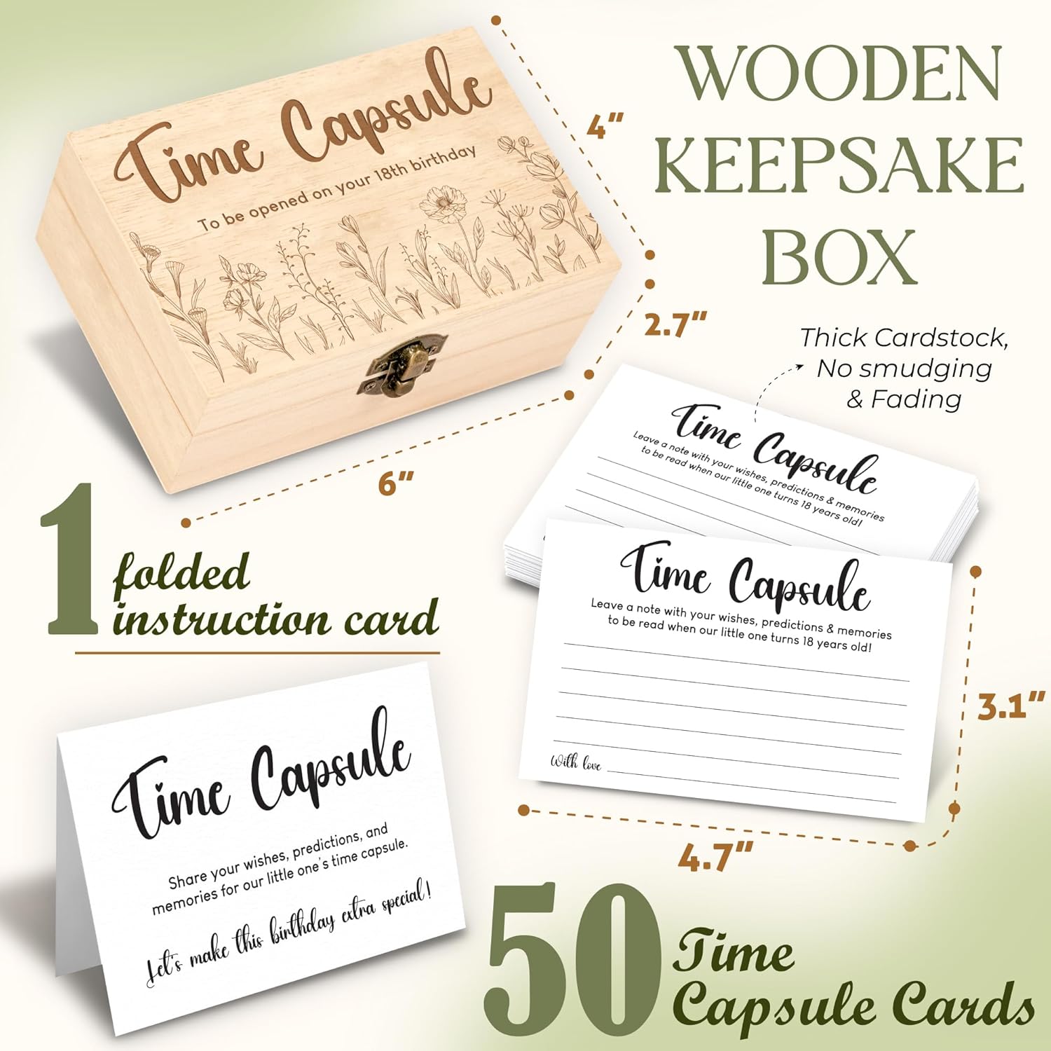 Time Capsule Box 1St Birthday - Baby Time Capsule For First Birthday Party Games, 1St Birthday Party Activities For Guests, Time Capsule Cards 1St Birthday Keepsake Gifts For Babies Girl