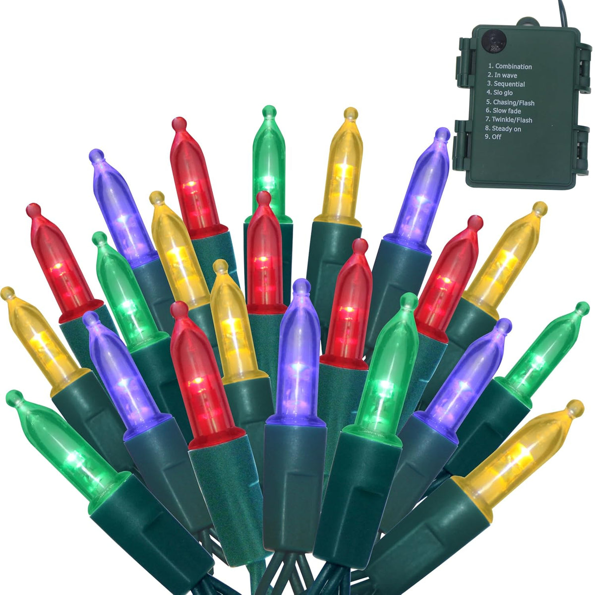 50 16Ft Led Christmas String Lights Outdoor, Battery Operated Lights For Indoor Outside Holiday And Tree Decor, Hanging
