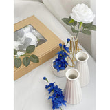 25Pcs White Flowers Silk Rose Artificial Flowers Real Touch Fake Rose W/Stem Faux Flowers Gift Box For Weddings Parties Floral Arrangements Arrangements Party Tables Decorations