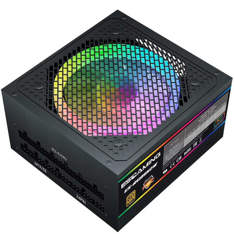 Power Supply 850 Watt, 80+ Gold Certified, Fully Modular Rgb Power Supply, Atx