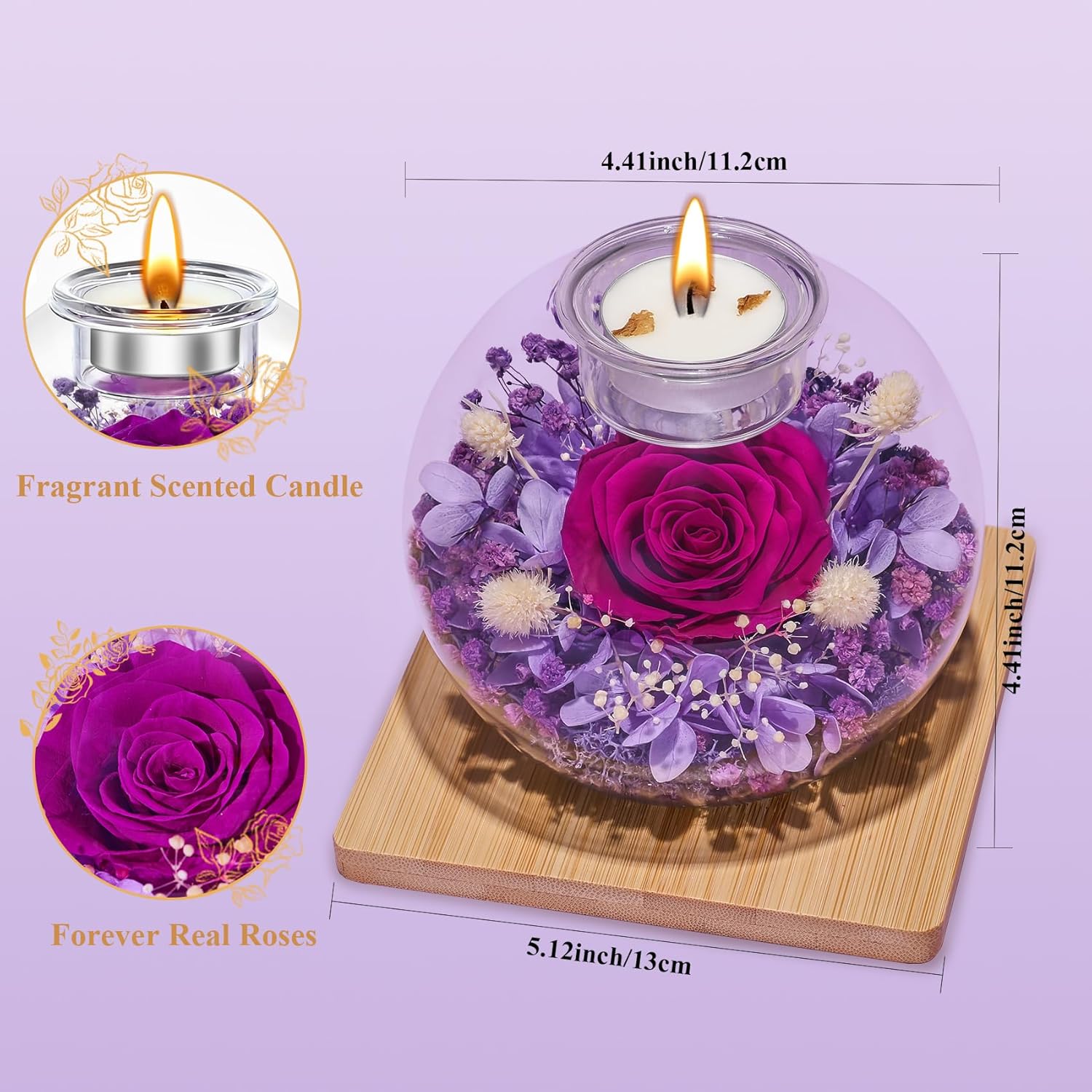 Valentines Day Rose Gifts For Her Birthday Gifts For Women Preserved Real Rose In Glass Dome With Scented Fresh Flowers For Delivery Mothers Day Anniversary Rose For Her Mom Grandma Girlfriend Wife