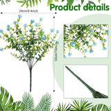 12 Bundles Artificial Flowers Outdoor, Uv Resistant Faux Artificial Plants Shrubs Plastic Flower Bulk For Hanging Planter Porch Window Home Spring Summer Decor(Blue, Purple, White)