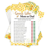 Baby Shower Games For Boys Girls, Guess Who Mom Or Dad Games, Honey Bee Bear Gender Reveal Game, 25 Cards, 03