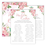 Bridal Shower Games, Blush Pink Floral Wedding Party Games, Would She Rather - Bachelorette Party Games, Engagement Party Game Ideas, Tea Party Decor Supplies Favors, (25 Cards) -05