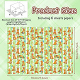 Cartoon Australian Kangaroo With Happy Birthday Cake And Balloon Gift Animal Wrapping Paper Set Of 6 Folded Flat 6 Sheets In 1 Design: 23 Sq. Ft. Ttl, Birthday Gift Wrap For Paties Newborn Boy Baby Shower Christening Baptism