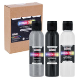 U.S Art Supply Black, White, Gray Surface Primer Airbrush Paint, 3 Color Set, 4 Oz - Ready-To-Spray, Water-Based Acrylic Polyurethane - Artist Priming, Plastic, Metal, Canvas, Wood, Hobby Models Craft