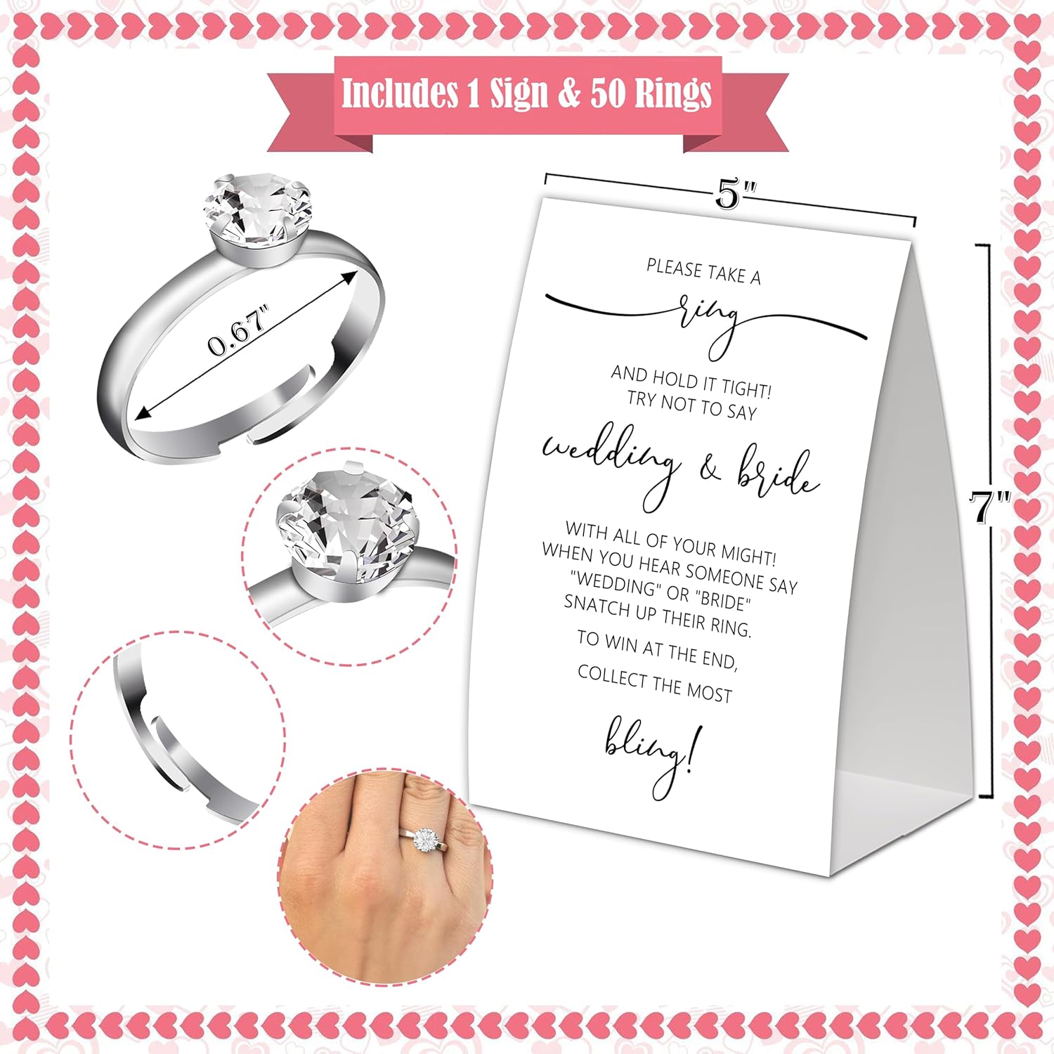 Bridal Shower Games Put A Ring On It,Minimalist Bridal Shower Decorations,Popular Bridal Shower Game,Engagement Party Games,Bridal Shower Favors,Plastic Rings For Bridal Shower Game(19)