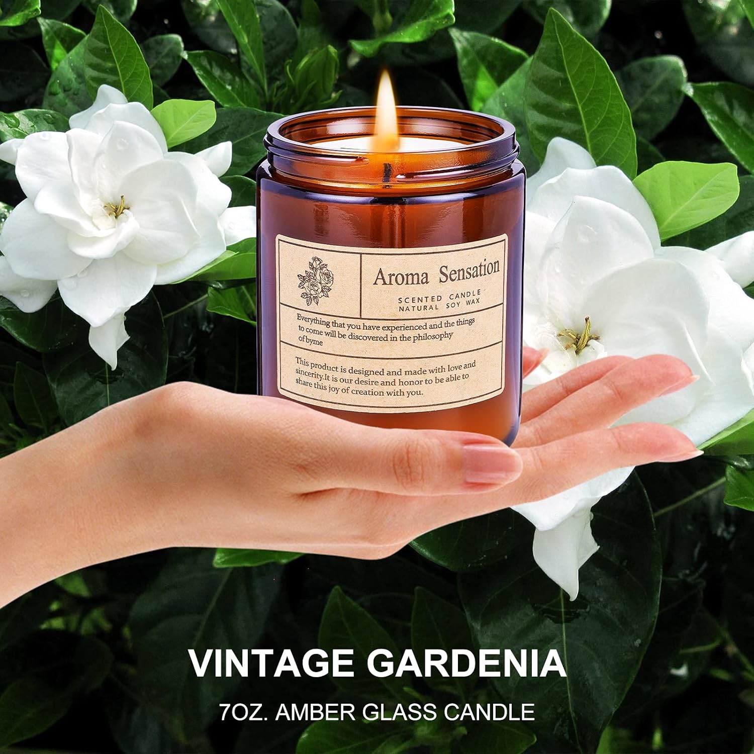 Gardenia Scented Candles,Soy Candle For Home Scented, Long Lasting Candle,Christmas Gift, Candles Gifts For Women And Men