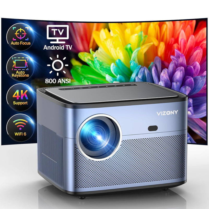 [Auto Focus/Keystone] Android Tv Projector 4K With Netflix Built In, 800Ansi 5