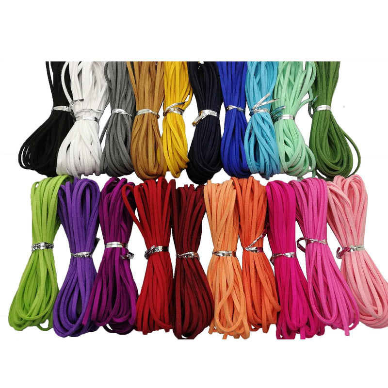 100 Yards 20 Bundles 2.6Mm Suede Leather Cords Leather Lace Flat Faux Suede Co