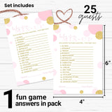 Pink And Gold Baby Shower Games For Girls - Word Scramble Cards - Fun Baby Shower Activities - Princess Theme With Twinkle Little Star - 25 Pack