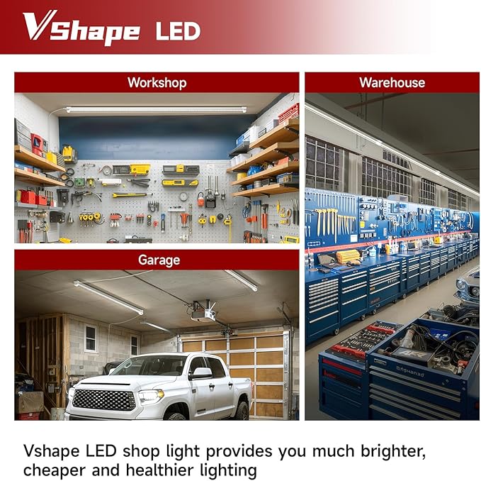 8 Pack 3FT LED Shop Lights 30W 4680LM 5000K High Output T8 Integrated Tube Lights for Garage Warehouse