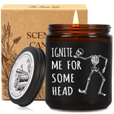 Funny Skull Scented Candle Gifts For Boyfriend, Ignite Me For Some Head Candle, I Love You - Halloween, Christmas Birthday Candles Gifts For Him, Goth Funny Skull Candles Gift For Boyfriend Husband-28