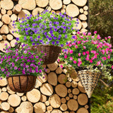 Artificial Flowers, Fake Outdoor Uv Resistant Plants Faux Plastic Greenery Shrubs Indoor Outside Hanging Planter Home Kitchen Office Wedding, Garden Decor (Pink)