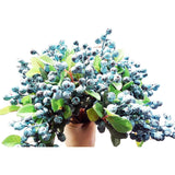 Artificial Flowers California Faux Blueberries Artificial Blueberry Stems For Decorating Blueberry Picks Fruit Fake Silk Flowers Home Decorative Party Wedding (20 Pack)