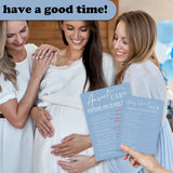 Baby Shower Feud Game Kit - Minimalism Blue - 30 Fill In Game Cards & 1 Answer Card For Baby Shower, Gender Reveal Party Favor, Decorations & Supplies - C06