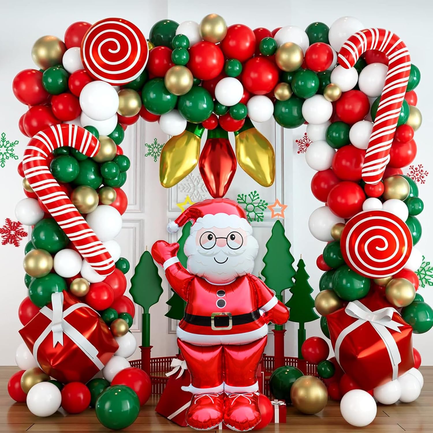 60 In Standing Santa Claus Christmas Balloons, Large Size Foil Balloon For New Year Eve Holiday Festival Birthday Party Decorations (Santa Claus)