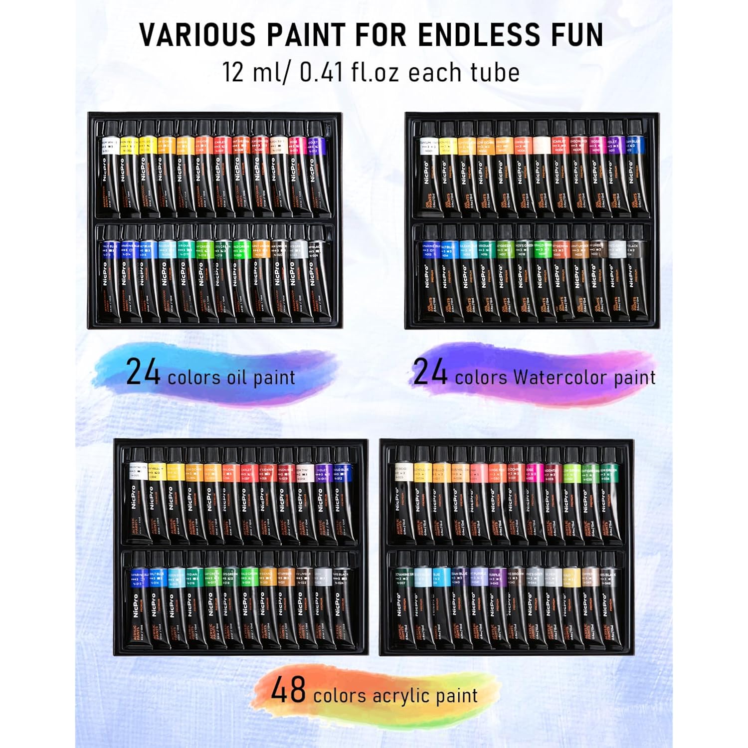 158Pcs Deluxe Art Painting Kit With Metal And Solid Beech Wood Easel, Acrylic, Oil & Watercolor Paint Set, Paint Brushes, Canvas, Palette, Paper Pad, Professional Art Set For Adults Artist