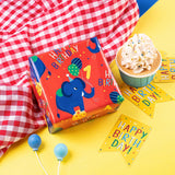Birthday Wrapping Paper With Elephant Pattern, Great For Gift Wrap - 6 Sheets Each, 27 X 19 Inches, Age 1